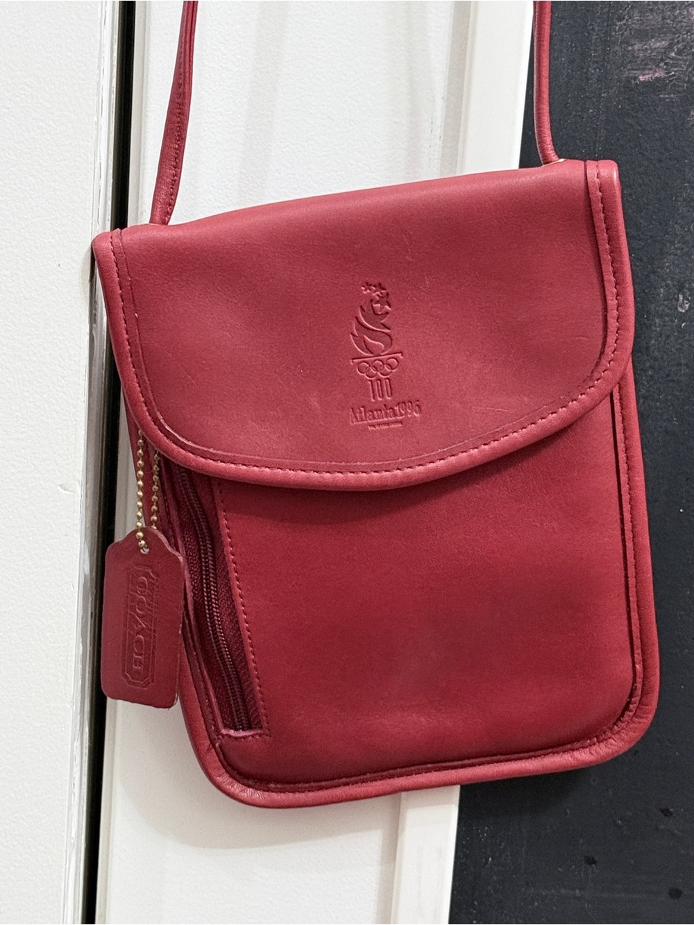Coach Limited Edition 1996 Red Tourist Pouch Crossbody Bag with Hangtag
